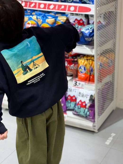 2025原创春季男女童手绘意境插画印花简约圆领套头卫衣 ！亲子两色卫衣！ 商品图4