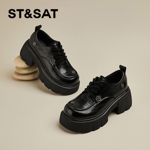 【绒里可选】星期六复古山茶花厚底增高乐福鞋SSC3112E8T/SSC411DERA 商品图1