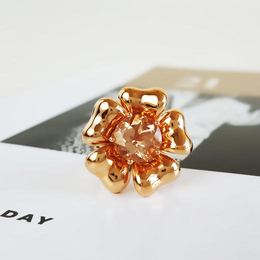 【天然正品】AU750精品玫瑰金镶4.16ct粉色摩根石花朵戒指10号（戒圈可改）女士现售价：7280！050225NJM15 商品图2