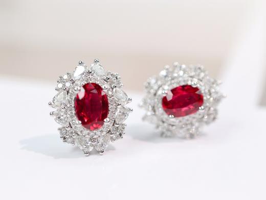 1.15ct刻面红宝石耳钉 商品图2
