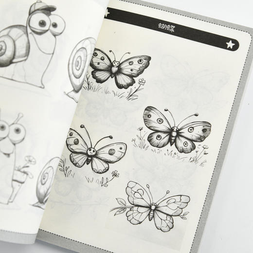 儿童插画线稿素材集 动物百态卷 儿童创意插画教程图集图册铅笔素描 动物主题简笔画教程图集 绘画自学*基础 商品图3