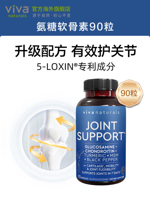 viva原装进口氨糖软骨素MSM中老年氨基葡萄糖碳酸补钙关节维骨力 商品图2