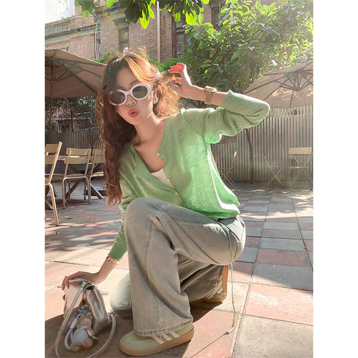 <曾小咸推荐>百搭3色系扣下摆抽绳防晒开衫 商品图4