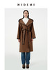 HIDEMI极简复古包皮边连帽腰带式长款风衣 商品缩略图0