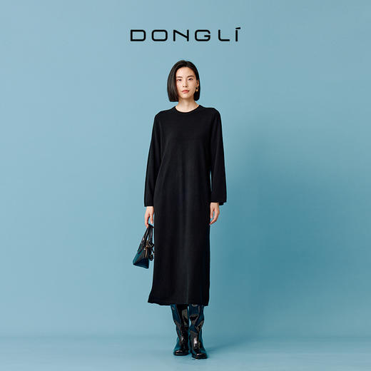 东黎 • 山羊绒女士圆领长袖简约连衣裙 4939 商品图4