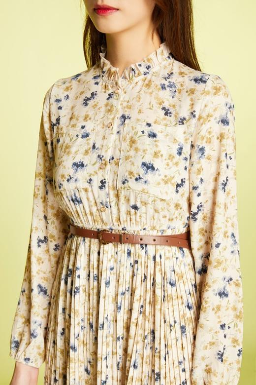 Le Malene 压褶皮带收腰碎花连衣裙 11416 商品图3