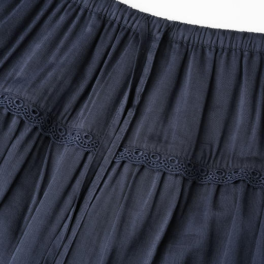 ROMI STUDIO-B“蓝调时刻”高支肤感棉混纺碎花边A字半裙24SSF201-1 商品图1