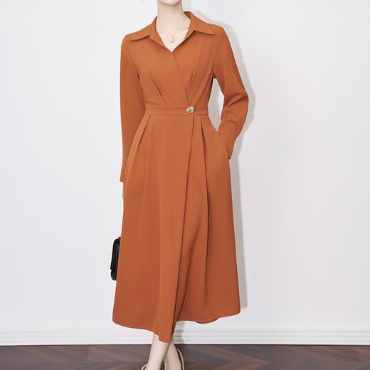 【高货wl】全新升级【铂金会员321/天猫429/差价108】(01623) 洛诗琳2025春季新款高级感翻领衬衫裙通勤气质轻奢长裙wl01623 商品图1