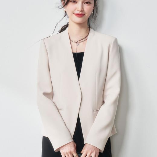 【高货sh】全新升级【铂金会员293/天猫399/差价106】(10824) 洛诗琳2025春季新款高级感立裁V领修身显瘦通勤西装外套女 商品图3