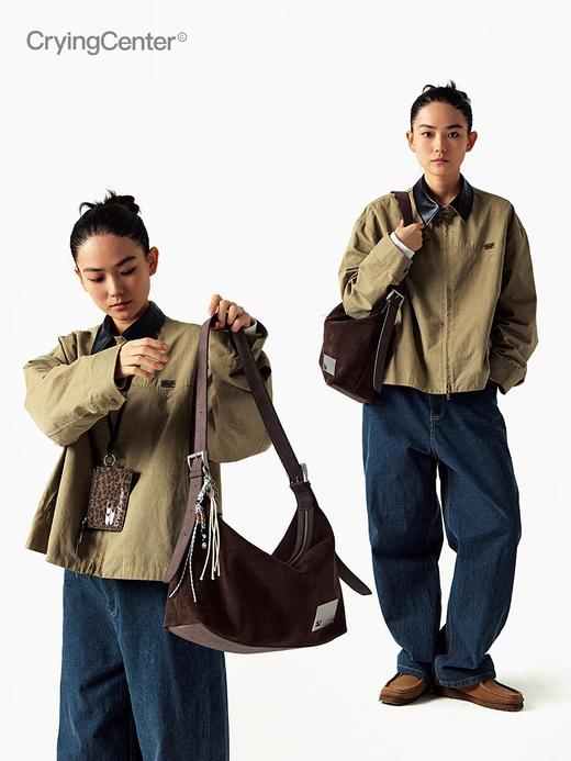 CryingCenter 棕色真皮斜挎单肩包 哭喊中心 商品图2