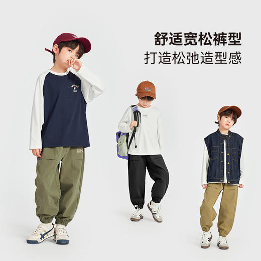 【团购价49.9】多多家男童裤子2025春季新款儿童中大童春装纯棉宽松休闲裤长裤潮10372 商品图2