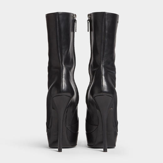 DSQUARED2 女士字母徽标压花高跟皮革踝靴 黑色 ABW0208 01500001 2124 商品图2