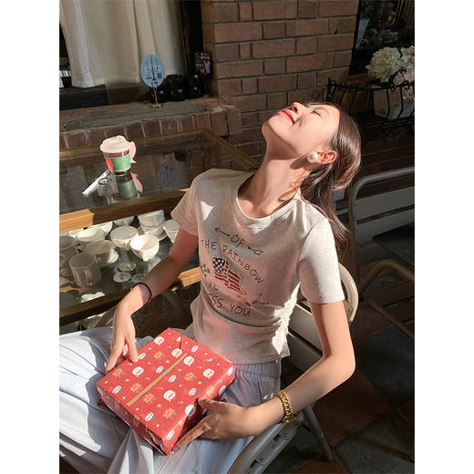 【99元任选2件】新品现货秒杀！卖完下架不再补 ！微信粉丝打折价！！印花短款短袖T恤 商品图3