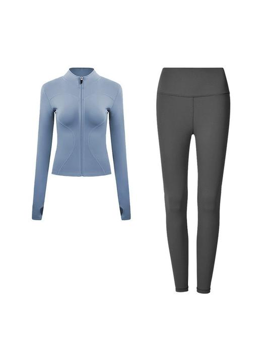 瑜伽服修身女长袖速干衣运动外套网红健身服跑步瑜伽运动外套 商品图4