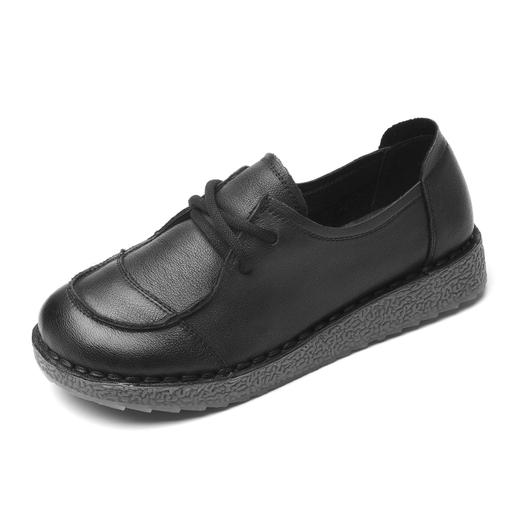 信诺真皮舒适妈妈鞋2025新款春秋款超软平底中老年女单鞋休闲皮鞋X5C032-22 商品图1