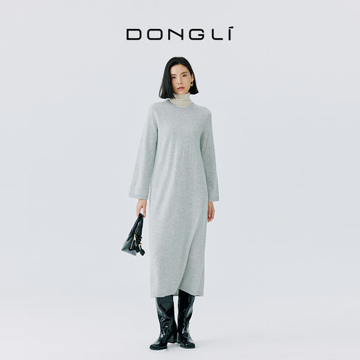 东黎 • 山羊绒女士圆领长袖简约连衣裙 4939 商品图3