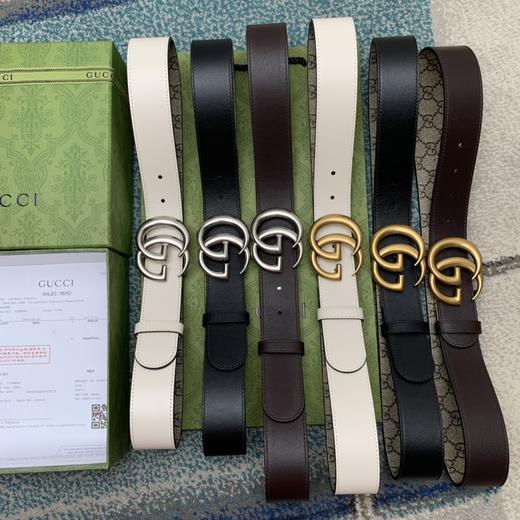 GU 情侣💏腰带 经典GG压印帆布面料  搭配黑色牛皮，旋转五金扣头 ，双面自由切换使用，时尚魅力大气上档次 🎁全套专柜包装 商品图2