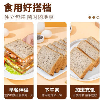 泓一奇亚籽全麦面包1000g无蔗糖早餐粗粮吐司代餐健身休闲零食 商品图5
