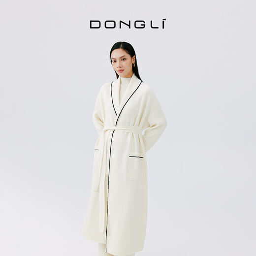 东黎 • 小山羊绒女士春季长款系带开衫 4715 商品图0