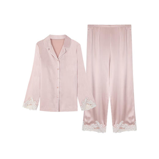 【3F】安莉芳桑蚕丝混纺长袖小翻领睡衣女士家居服套装EL00765 商品图1