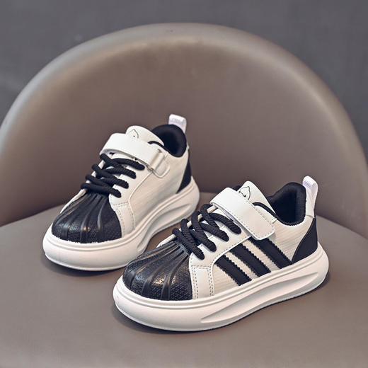 心选丨儿童春款运动鞋男女童软底中大童皮面防滑轻便防风百搭鞋24-38 商品图2