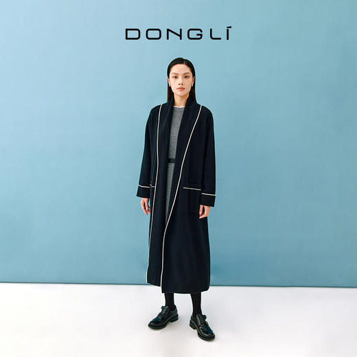 东黎 • 小山羊绒女士春季长款系带开衫 4715 商品图3