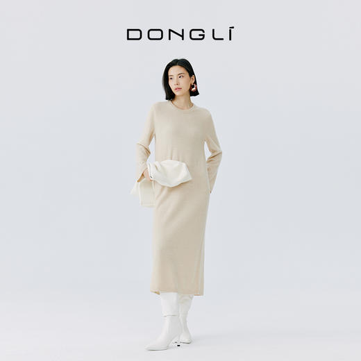 东黎 • 山羊绒女士圆领长袖简约连衣裙 4939 商品图0
