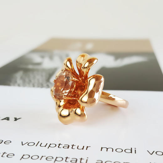 【天然正品】AU750精品玫瑰金镶4.16ct粉色摩根石花朵戒指10号（戒圈可改）女士现售价：7280！050225NJM15 商品图3