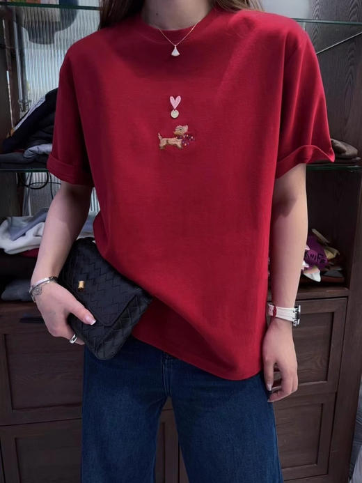 爱心小狗短袖T恤 商品图0