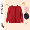 littletime女童毛衣2025春季新款红色新年服儿童保暖纽扣开衫外套 商品缩略图0