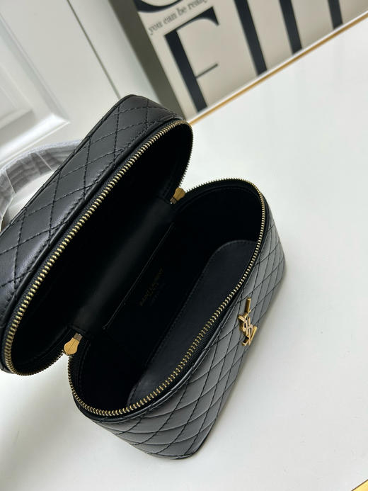 春季特惠💰530 圣罗兰YSL 黑色/金扣羊皮Y家Rose同款Mini Gaby Saint Laurent新款Mini Gaby 手袋双拉链设计方便开合kk766731 商品图7