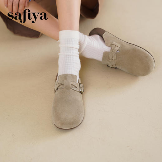 预售10天发|Safiya/索菲娅2025懒人鞋复古软底休闲外穿舒适勃肯凉拖SFD1110228 商品图2