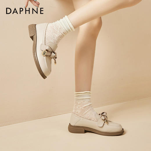 DAPHNE达芙妮一脚蹬甜美乐福鞋 | 经典大头鞋型，时尚百搭休闲 商品图0