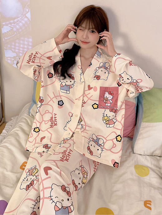 【GZ】无忧购可爱卡通云朵棉开衫家居服套装带胸垫 商品图14