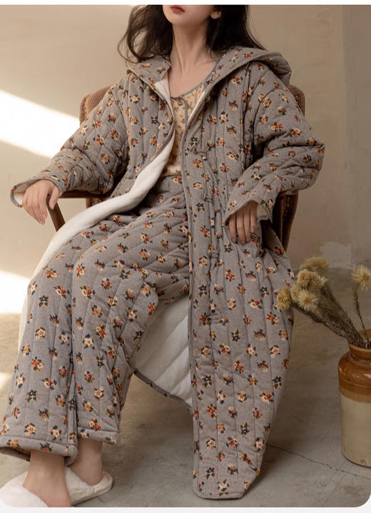 裁缝学苑AS418睡衣女款夹棉睡袍纸样新款加绒加厚家居服套装样板 商品图5