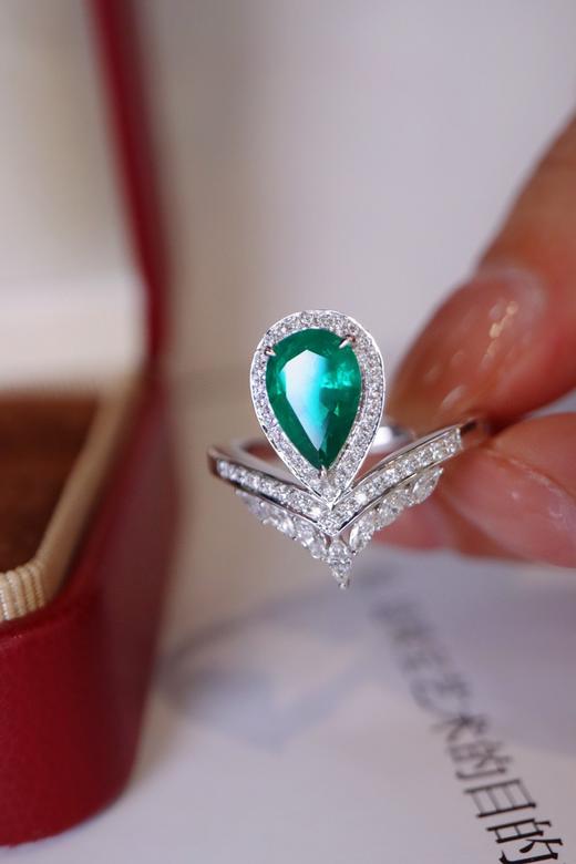 1.11ct刻面祖母绿戒指 商品图0