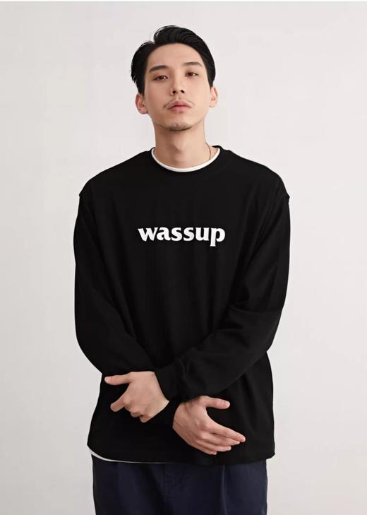 WASSUP-基础logo印花长袖T恤 商品图0