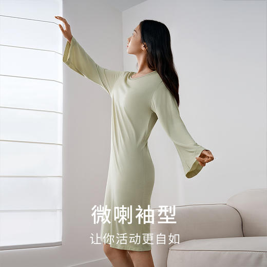 深睡眠蚕丝睡衣】金三塔新品真丝睡衣 植物染睡裙衣裤套100%桑蚕丝家居服女 YZFFA301+YZFFA201 商品图3