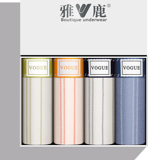 厂家批发男士内裤纯棉条纹四角抗菌加大码平角透气宽松青年短裤衩 商品图1