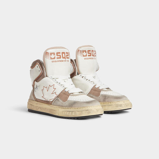 DSQUARED2 男士枫叶徽标贴片高帮运动鞋 混色 SNM0383 01507858 M2197 商品图1