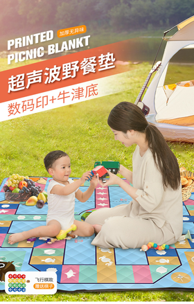 徽羚羊 云憩 机洗野餐垫 200*200cm  飞行棋