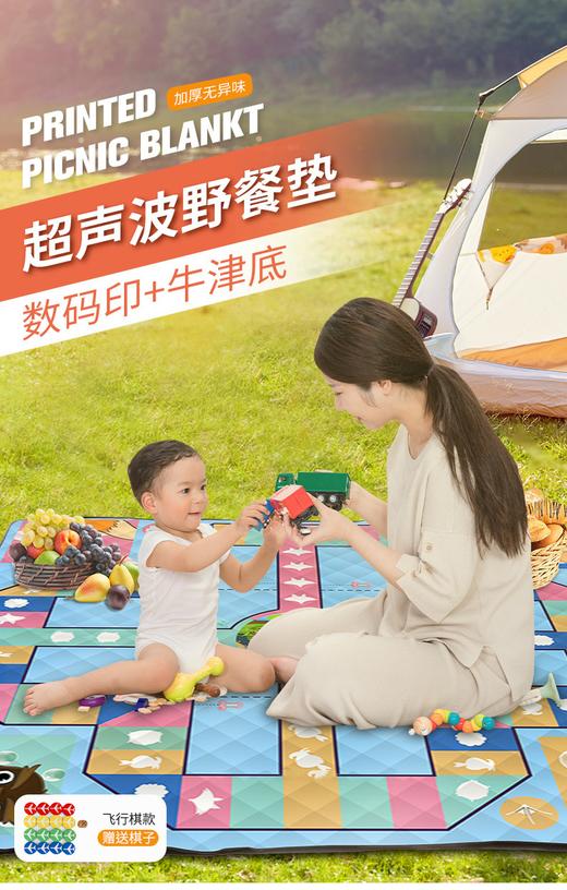 徽羚羊 云憩 机洗野餐垫 200*200cm  飞行棋 商品图0