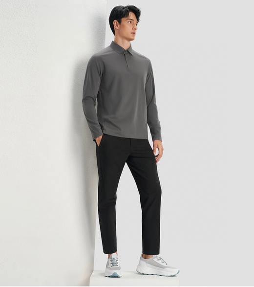 点此购买 迪桑特DUALIS都市通勤春秋季简约轻薄男款长袖POLO衫 ly 308502 商品图2