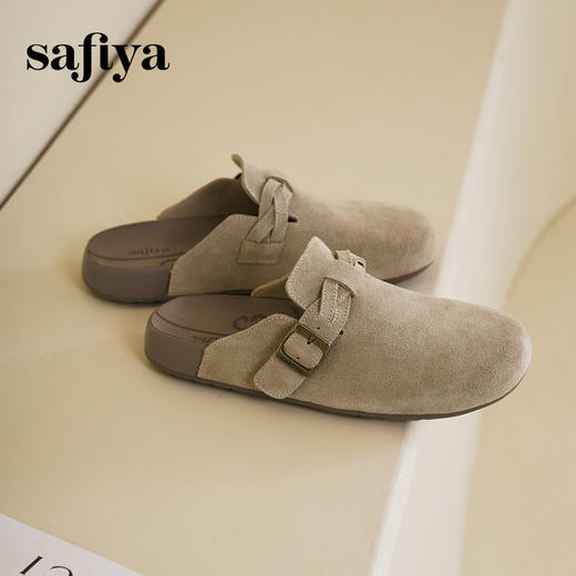 预售10天发|Safiya/索菲娅2025懒人鞋复古软底休闲外穿舒适勃肯凉拖SFD1110228 商品图8