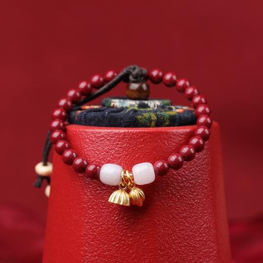 【礼袋礼盒装】珩钻 朱砂手串转运手链 新年好运转运素圈/红花福运/朱韵桃花/莲蓬好运 多款可选 商品图5