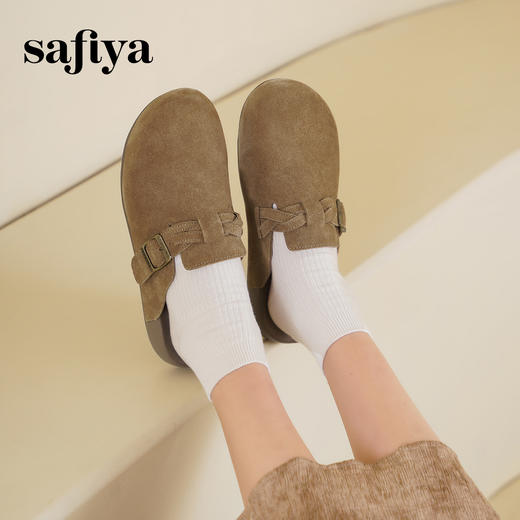 预售10天发|Safiya/索菲娅2025懒人鞋复古软底休闲外穿舒适勃肯凉拖SFD1110228 商品图5