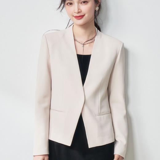 【高货sh】全新升级【铂金会员293/天猫399/差价106】(10824) 洛诗琳2025春季新款高级感立裁V领修身显瘦通勤西装外套女 商品图4
