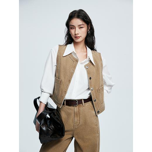 棉仓362699004-初棉牛仔马甲套装 商品图0