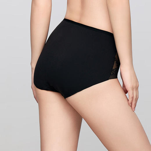 【3F】安莉芳拼接蕾丝性感高腰三角裤女士无痕包臀内裤E300914 商品图2