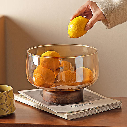摩登主妇水果盘客厅茶几家用高端精致高颜值玻璃糖果干果盘零食盘 商品图0